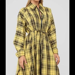 Yellow & Black Fall Dress with zipper